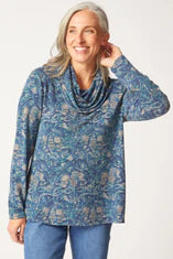 35105 Super Soft Fleece Tapestry Cowl Neck