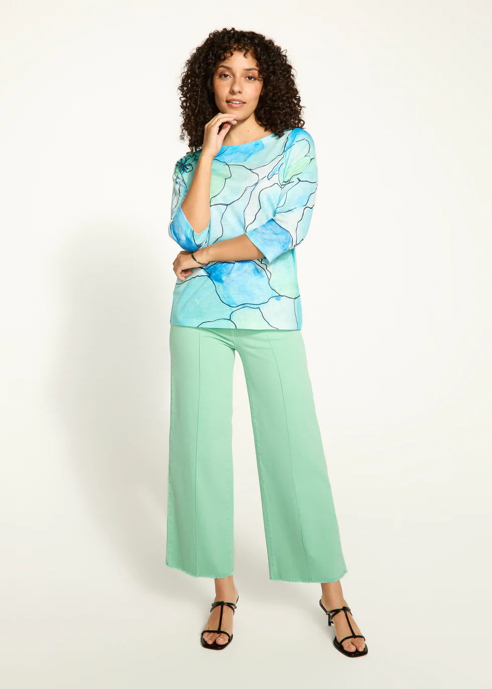 3588451 Drop Shoulder Boat Neck Top
