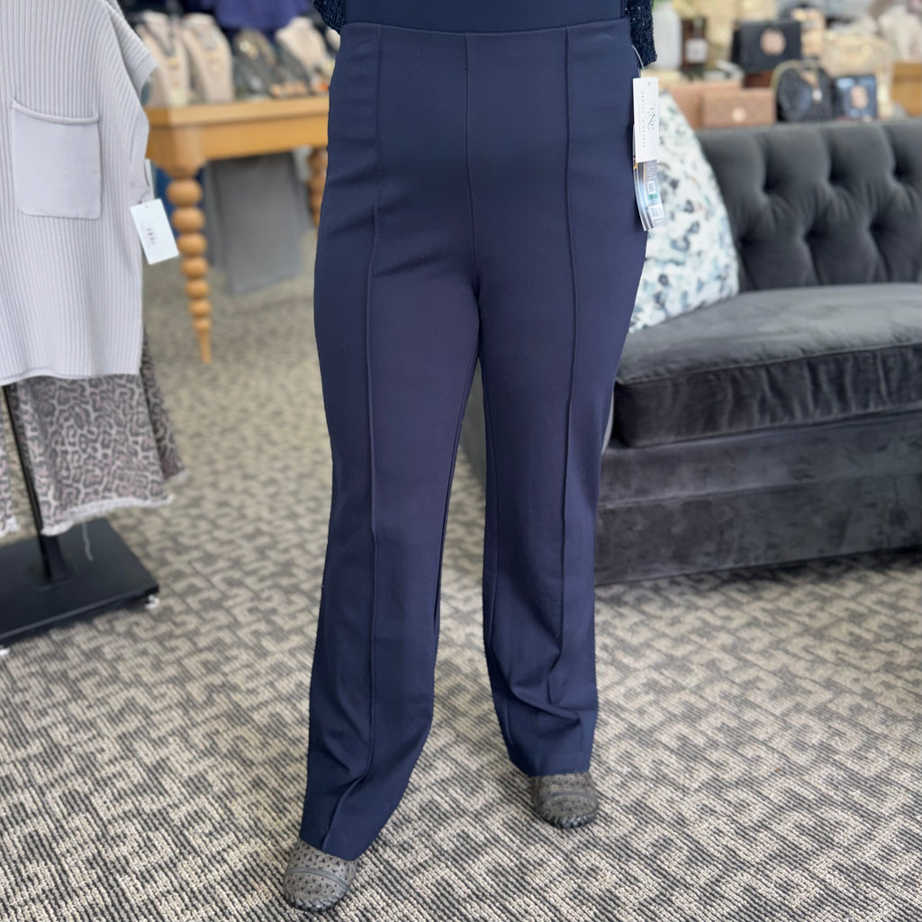 Elastic No Waist Pintuck Flare Leg Ankle Pant