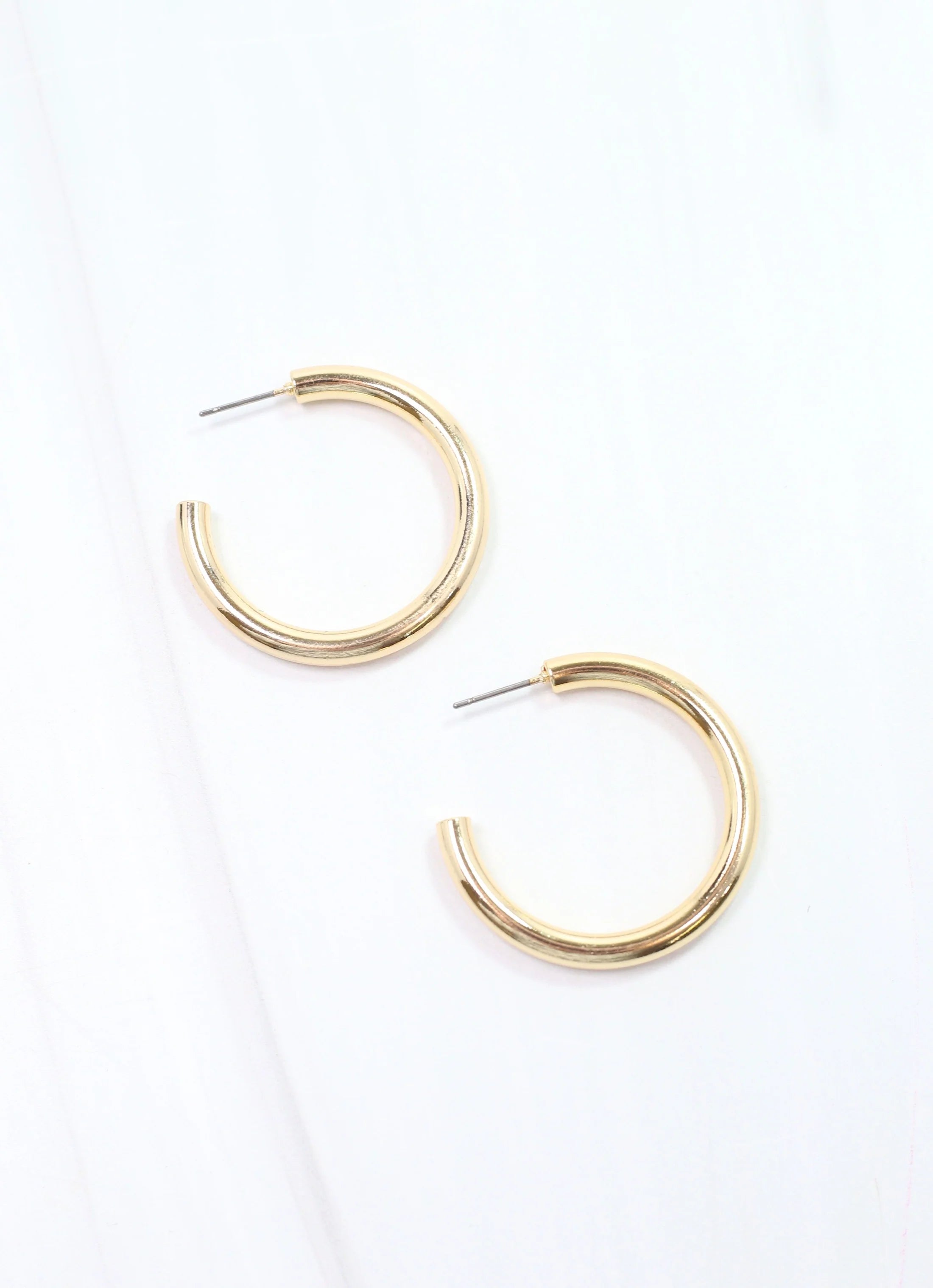 Gold Dipped Shiny Hoop Earrings