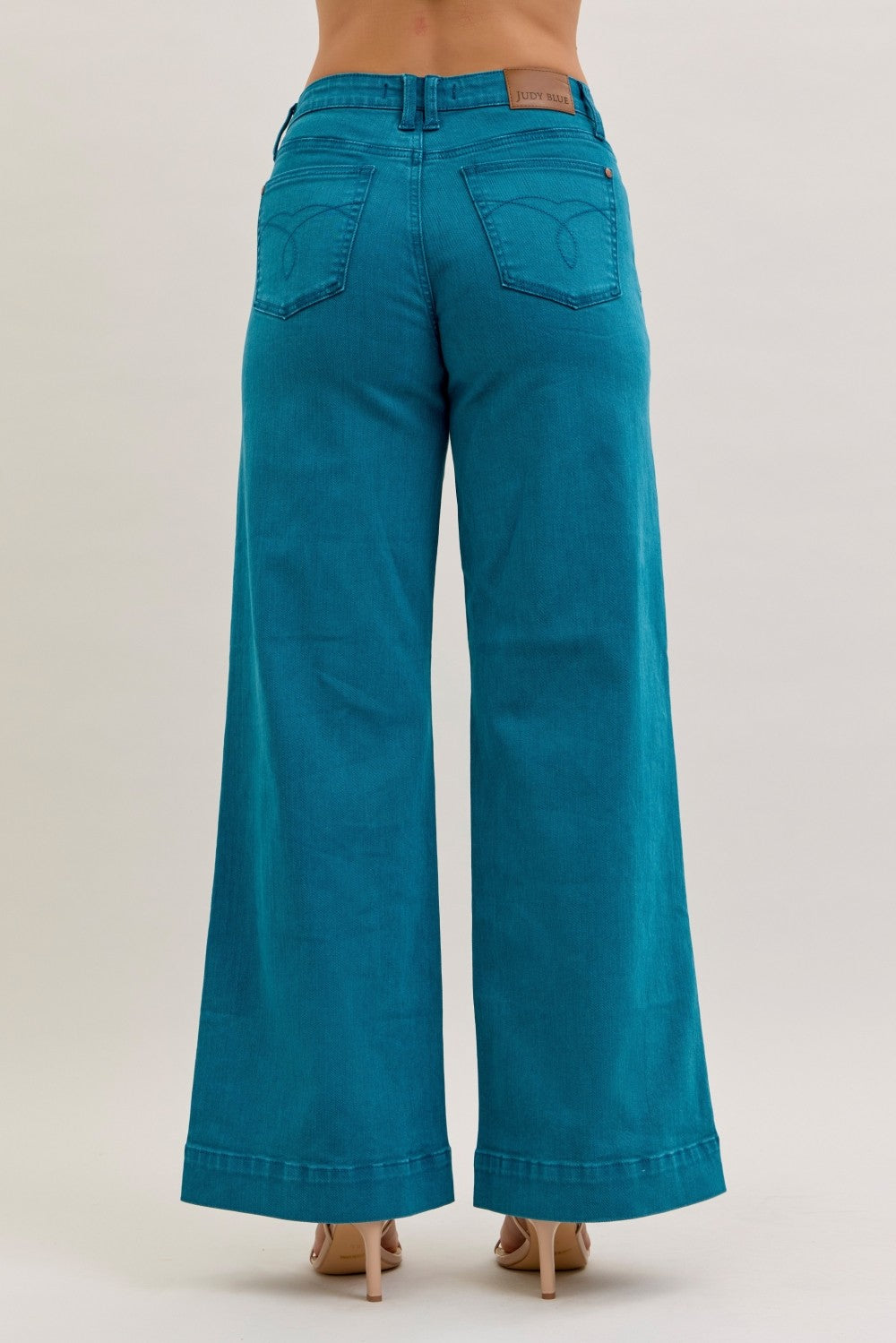 Midrise Teal Wide Leg Jean