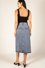 Load image into Gallery viewer, Stretch Denim Knee-Length Pencil Skirt
