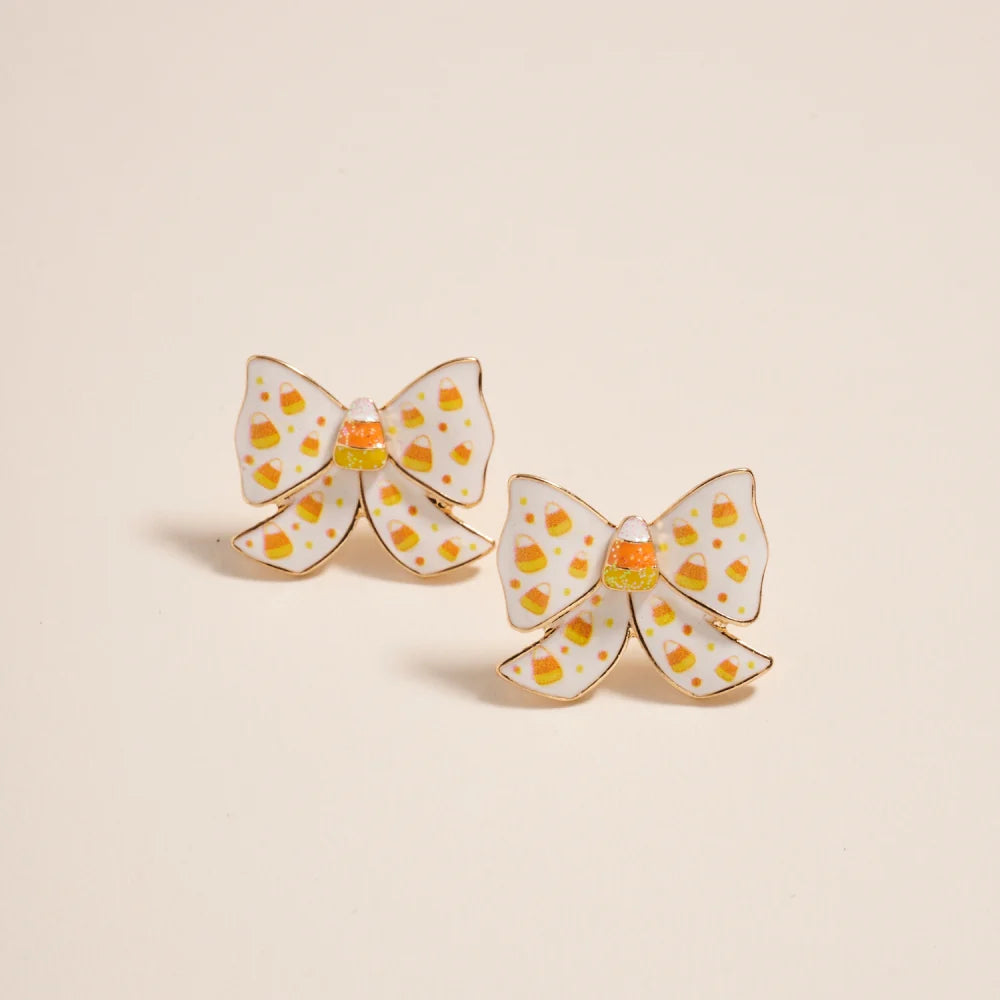 Candy Corn Bow Earrings