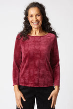 Load image into Gallery viewer, 54742 Crinkle Velvet Boatneck Top
