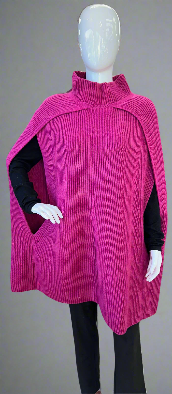 Pink Mock Neck Cape