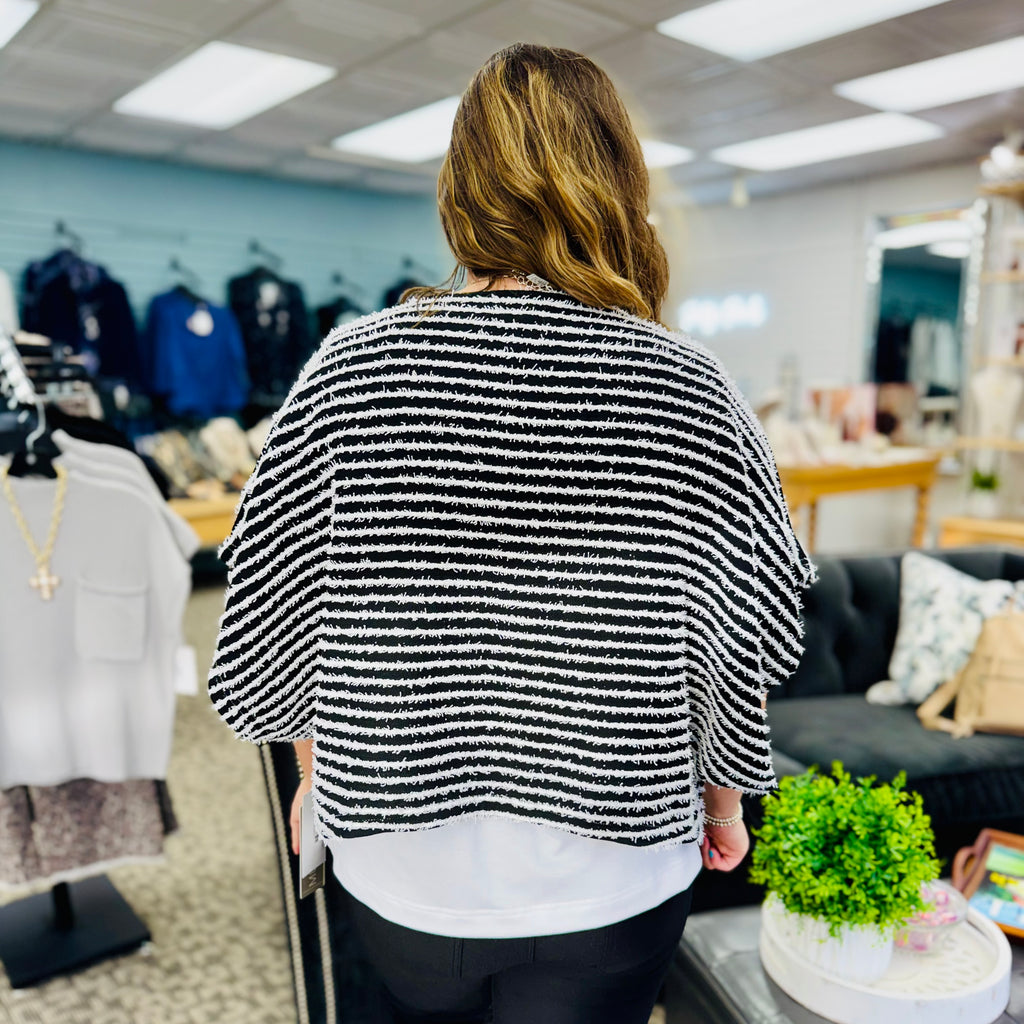 Boat Neck Poncho Top With Attached Tank