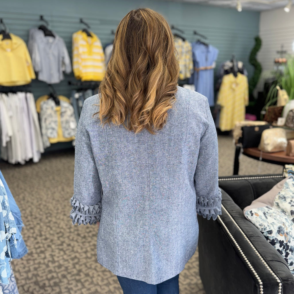 3/4 Sleeve Stand Collar Jacket