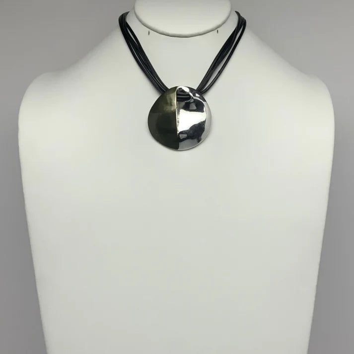 Two-toned Funky Circle Necklace