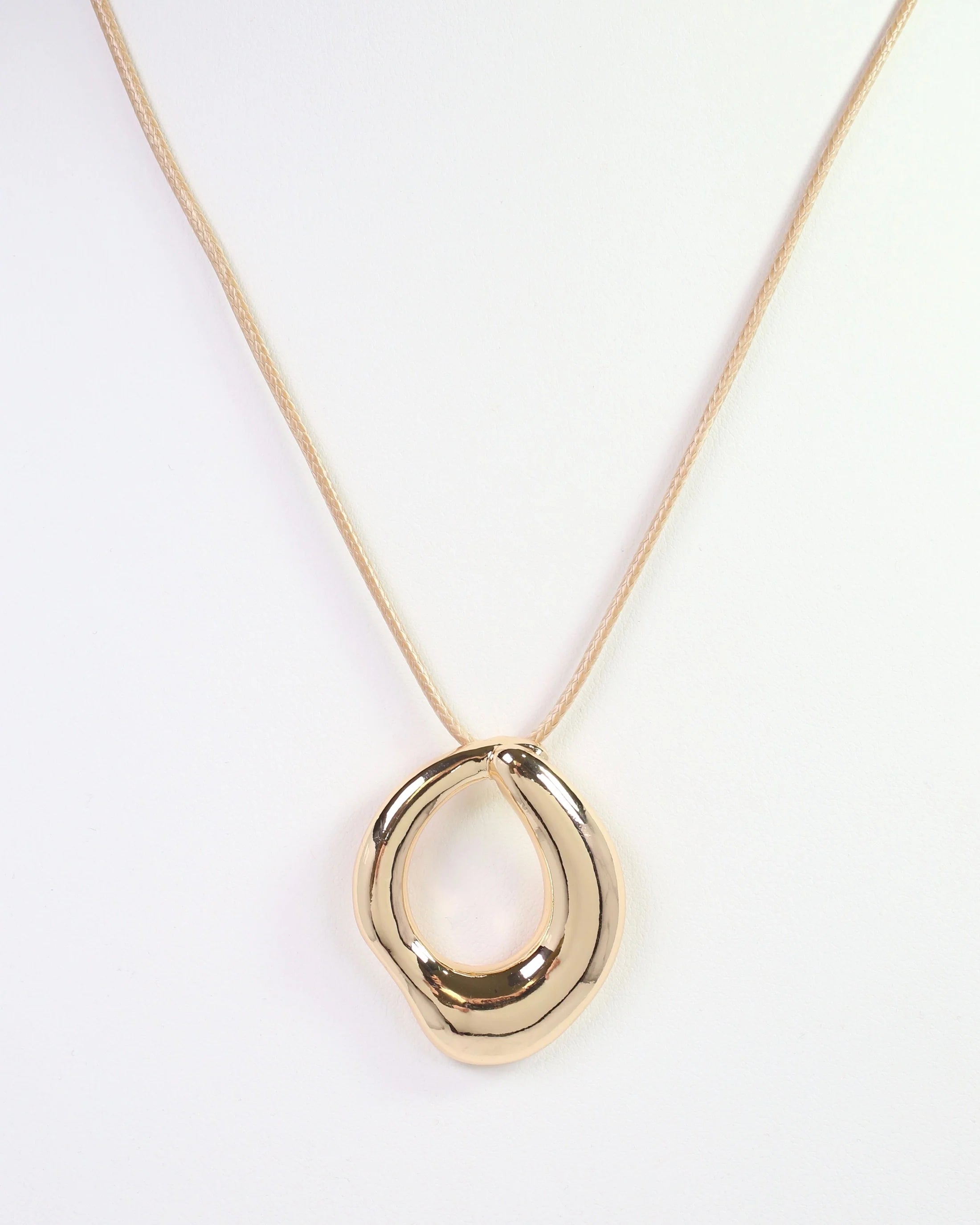 Mansfield Circle Pendant Cord Necklace