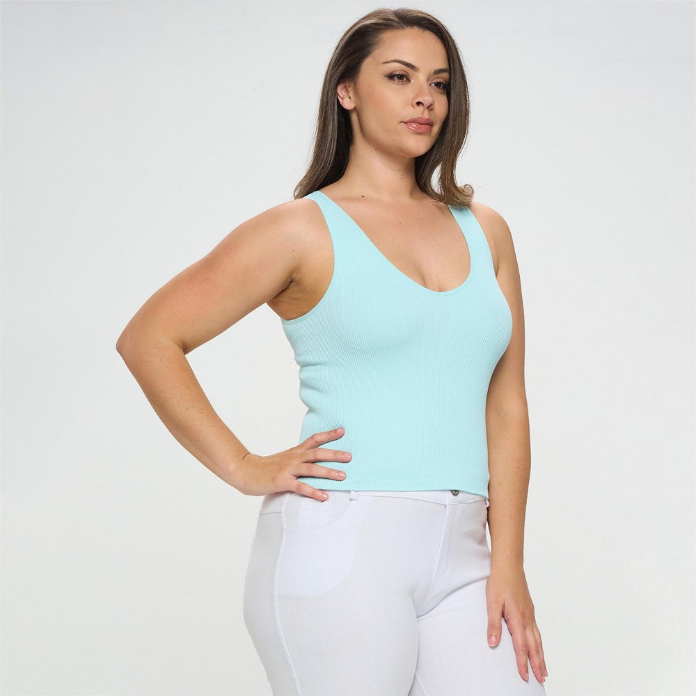 Reversible Ribbed Seamless Tank- One Sized