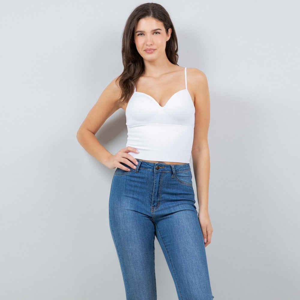 Ribbed Spaghetti Strap Camisole
