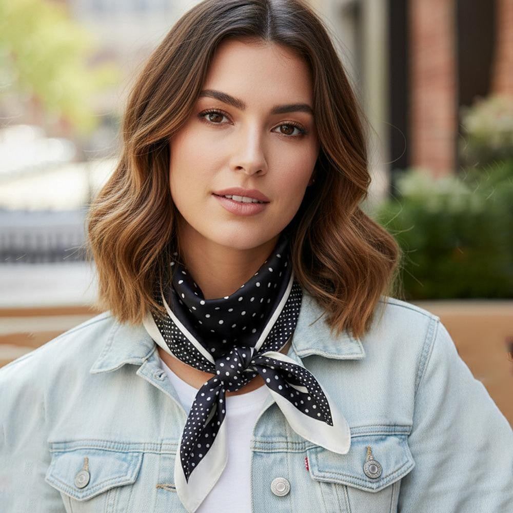 Polka Dots Print Bandana Scarf