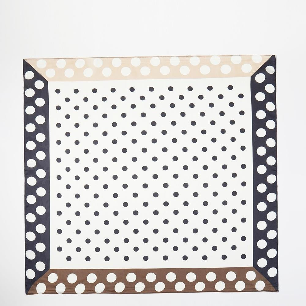 Polka Dot & Color Block Print Bandana Scarf