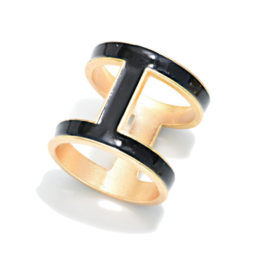 Do Everything In Love Metal I Shaped Enamel Scarf Ring
