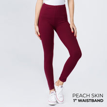 Load image into Gallery viewer, 1&quot; Waistband Solid Peach Skin Leggings
