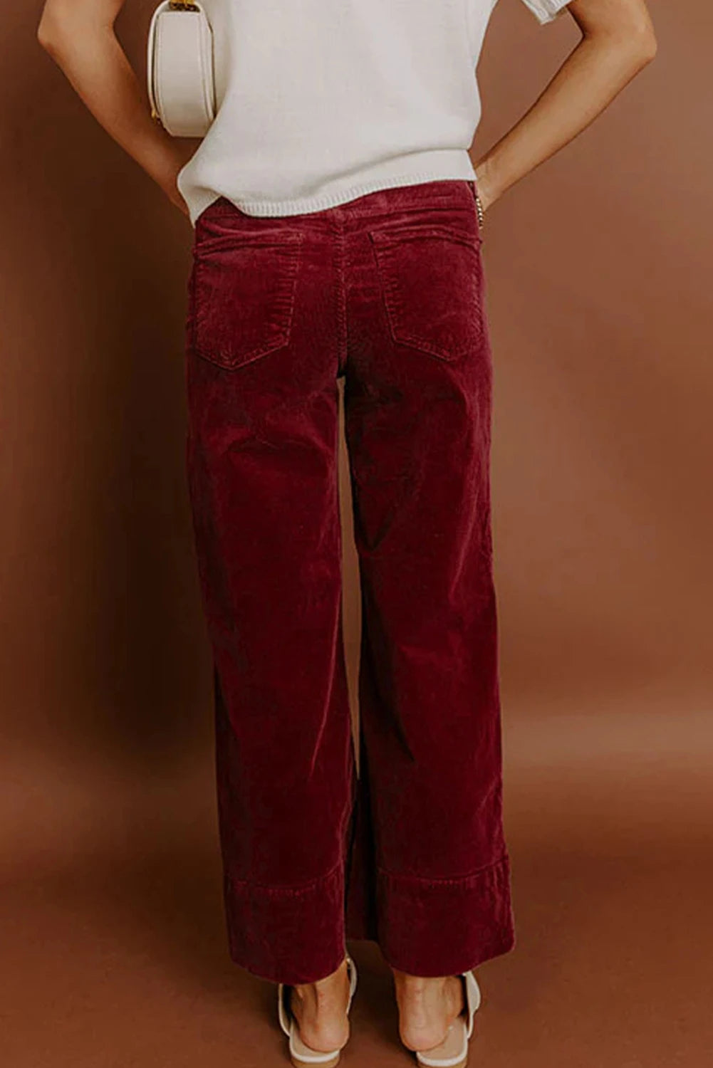 Corduroy High Waist Wide Leg Pants