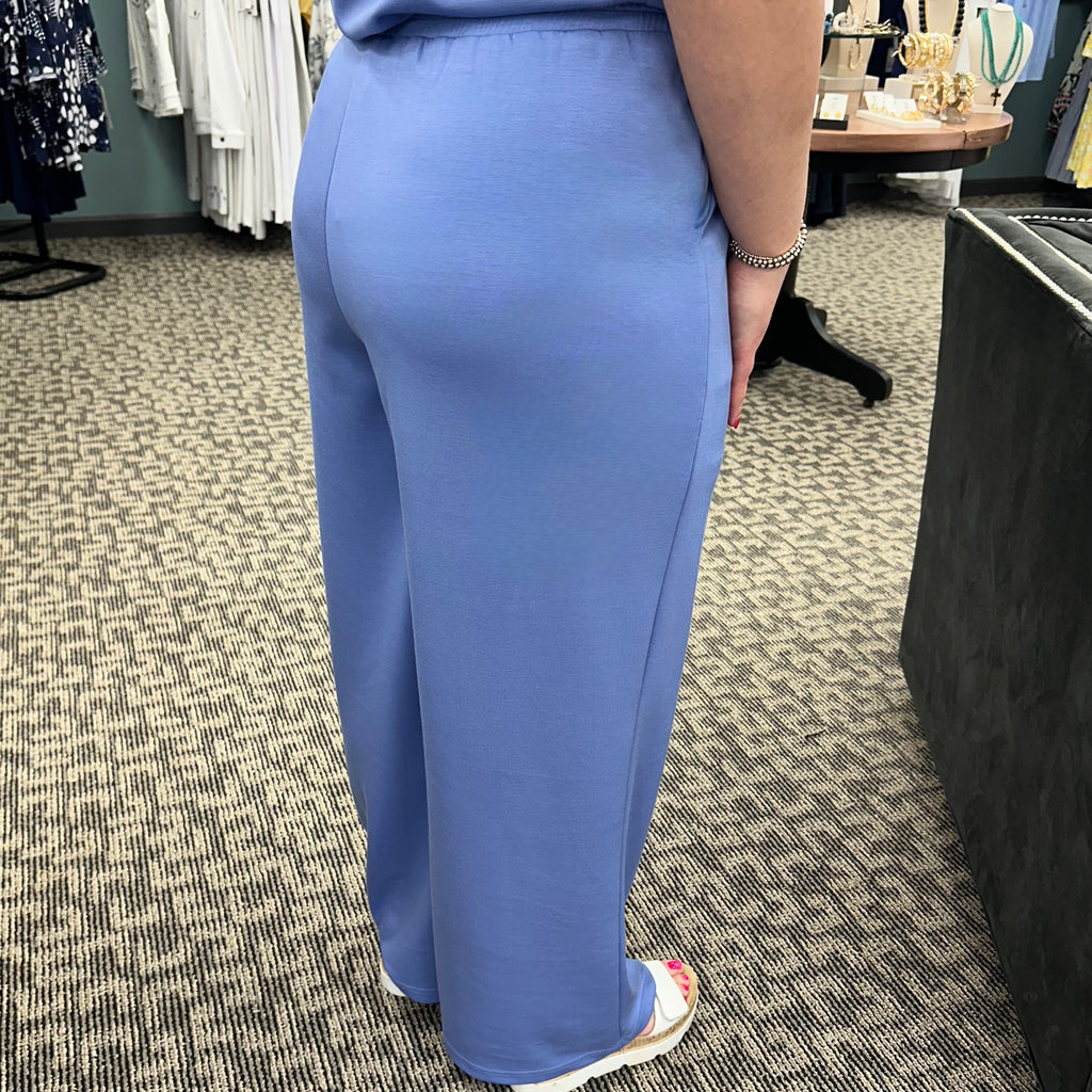 Solid Knit Wide Leg Pants