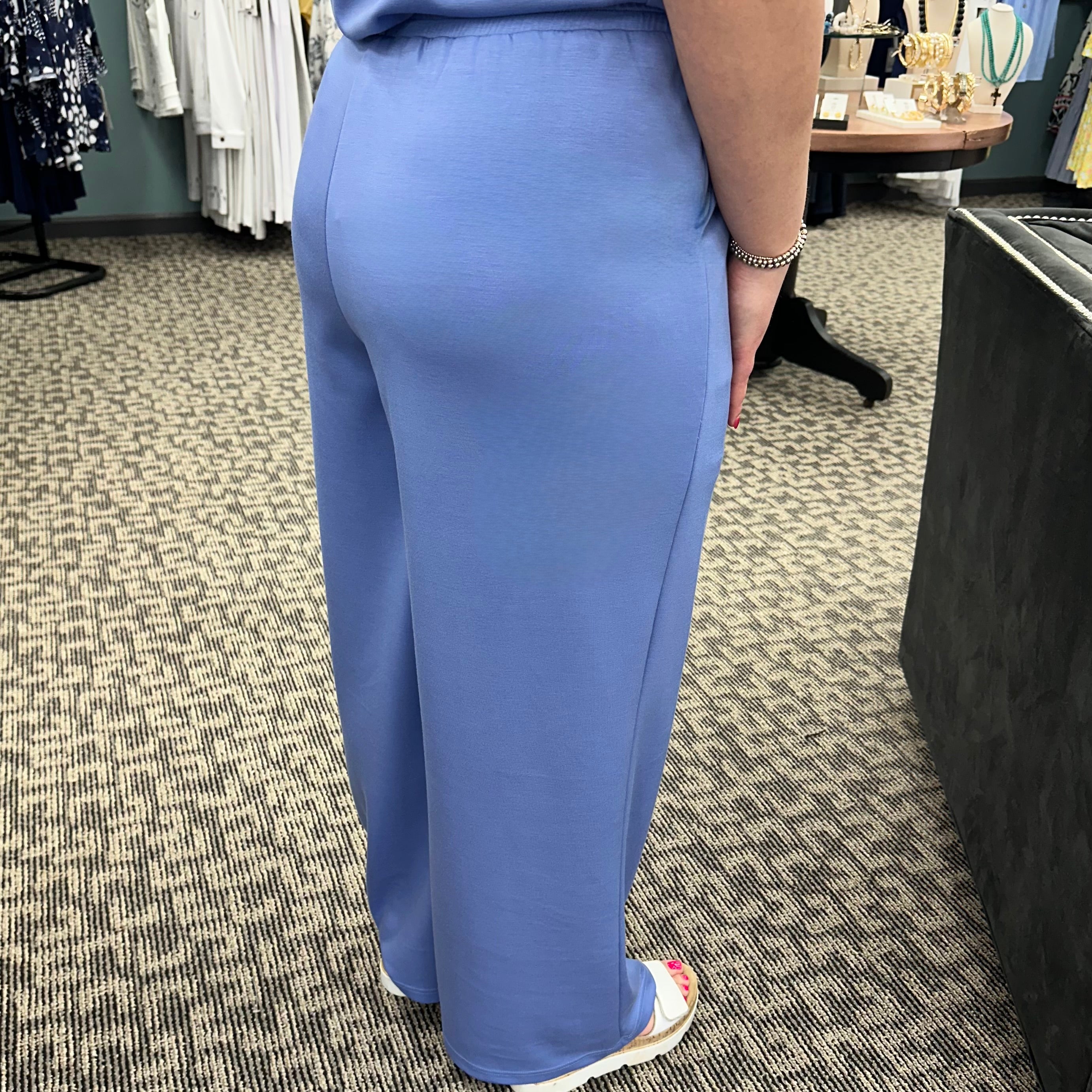 Solid Knit Wide Leg Pants