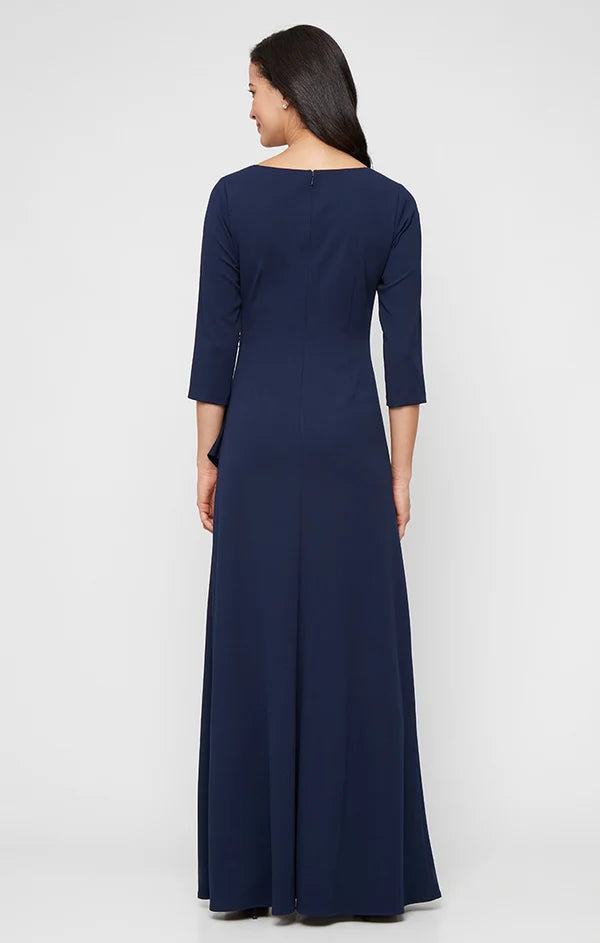 Cascade V-Neck Long Dress