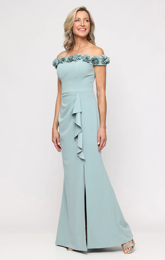 Off The Shoulder 3D Flower Neckline