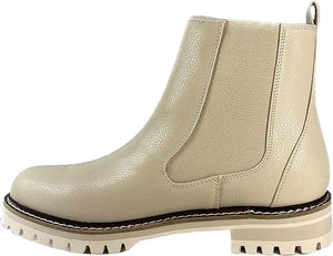Lug Sole Platform Slip on Chelsea Ankle Boots