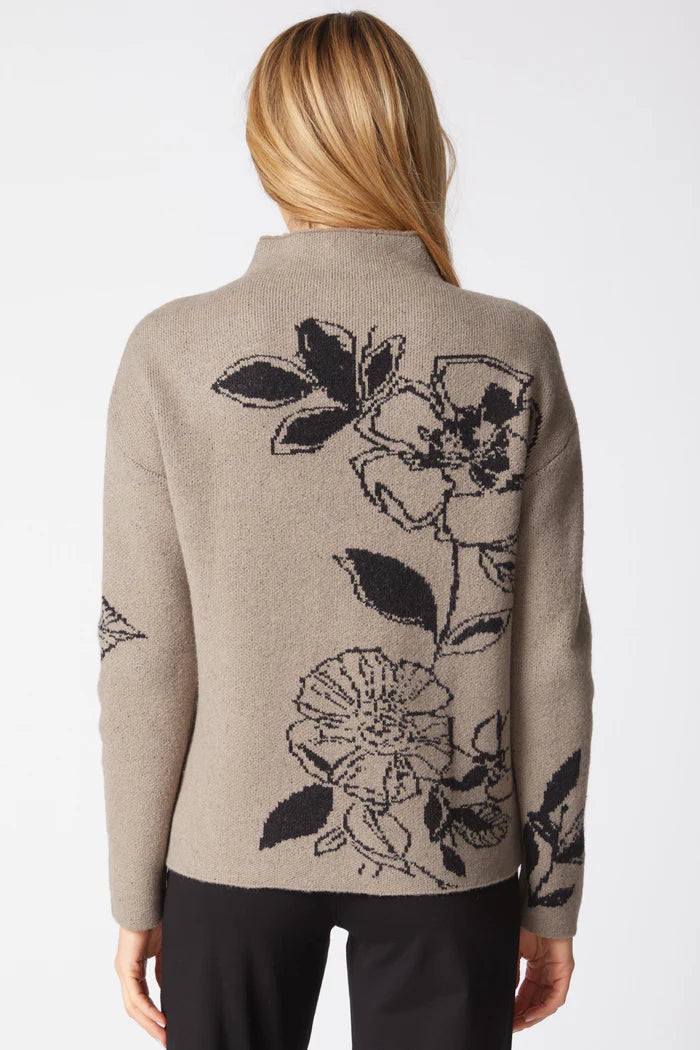 87922 Floral Foliage Intarsia Sweater