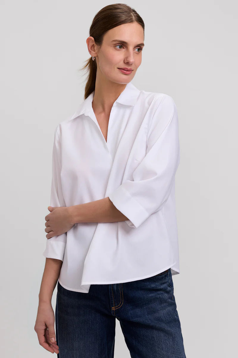 Cleo Cotton Twill 3/4 Sleeve Popover Shirt