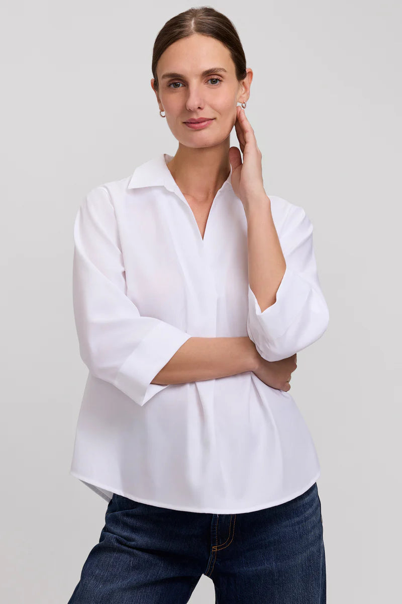 Cleo Cotton Twill 3/4 Sleeve Popover Shirt