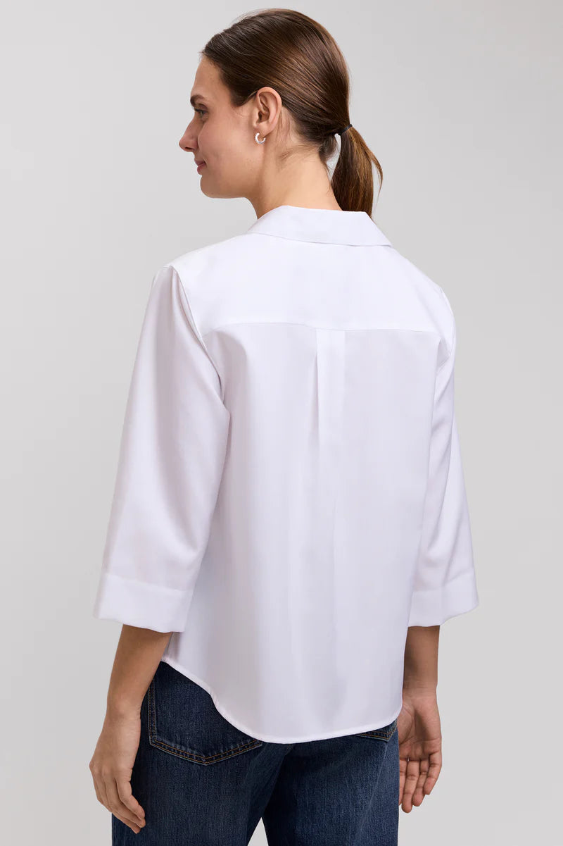 Cleo Cotton Twill 3/4 Sleeve Popover Shirt