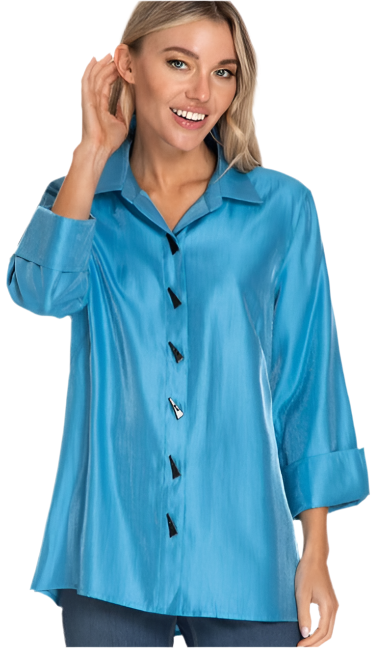 M14102BM Button Front Hi Lo Shirt