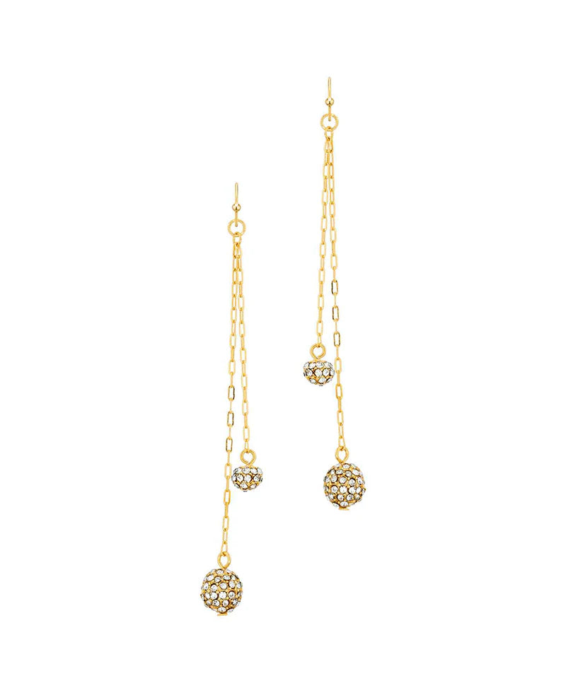 Metal Chain w/ Crystal Dangle Earring