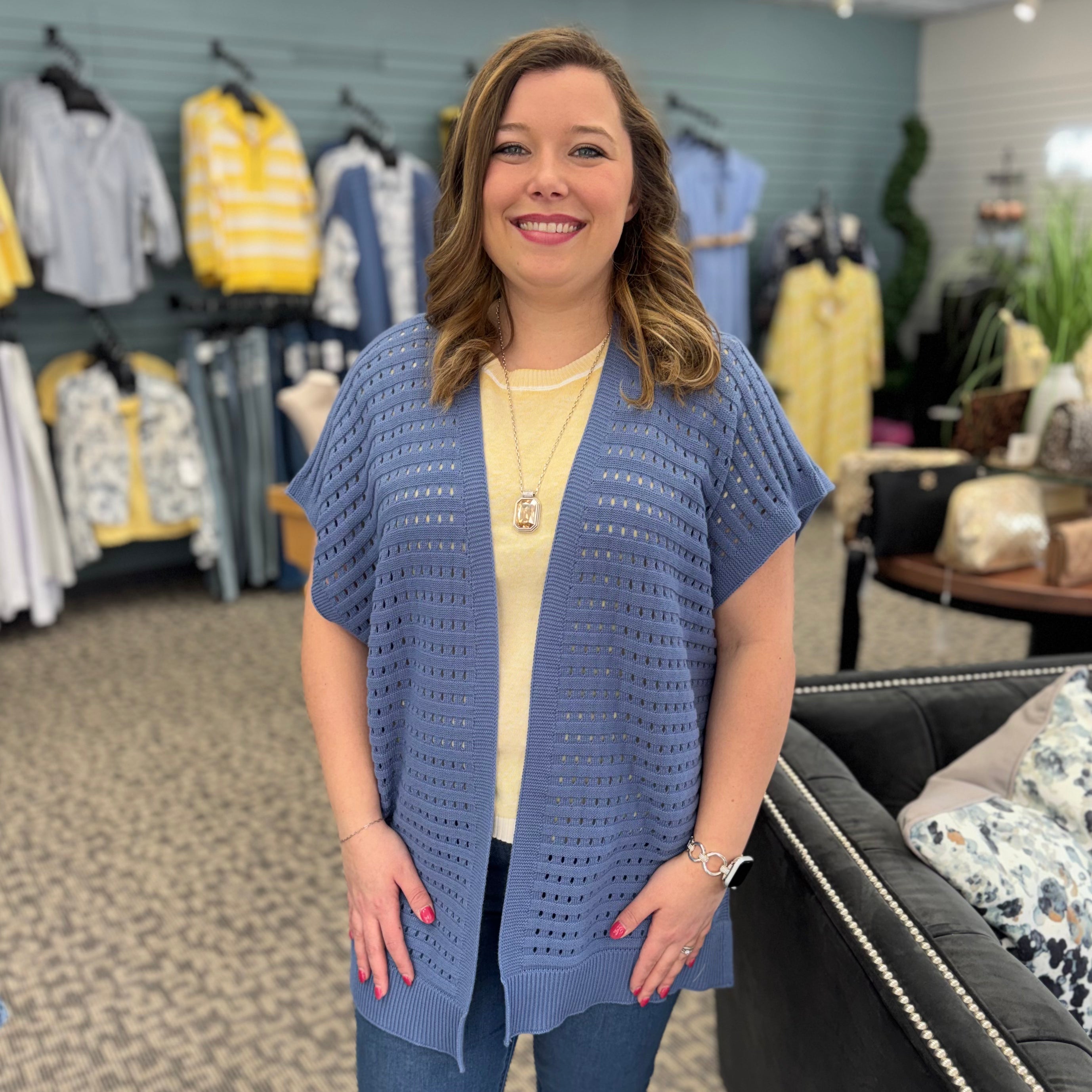 Sleeveless Open Front Sweater Cardigan