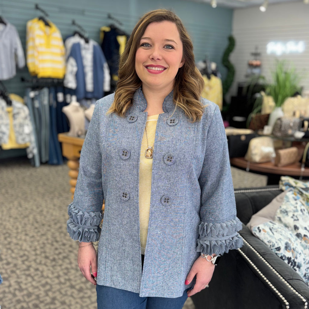 3/4 Sleeve Stand Collar Jacket