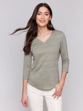 Load image into Gallery viewer, C1392 3/4 Sleeve V-neck Top
