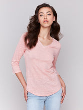 Load image into Gallery viewer, C1392 3/4 Sleeve V-neck Top
