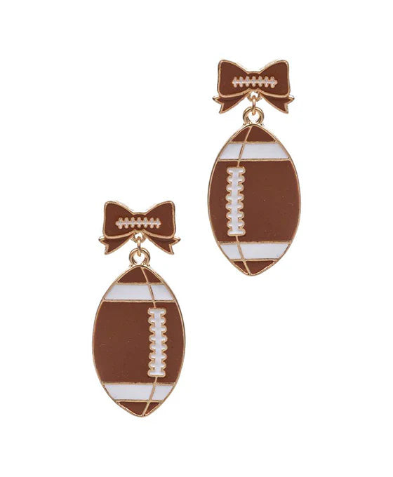 Football Enamel Earring
