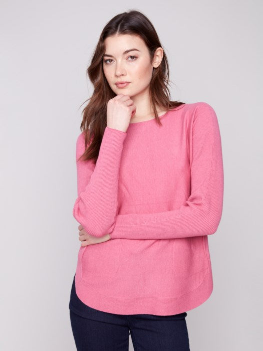 Knit Sweater With Back Lace-Up Detail
