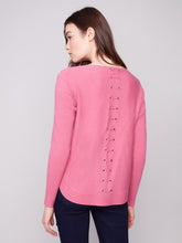 Load image into Gallery viewer, C2170Z Knit Sweater With Back Lace-Up Detail
