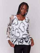 Load image into Gallery viewer, C2326 Fishnet Sweater with Hi-Low Hem
