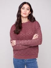 Load image into Gallery viewer, C2874 Cold Dye Pointelle Sweater

