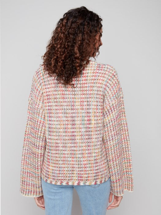 C2936 Novelty Yarn Crochet Sweater