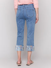 Load image into Gallery viewer, C5473RR Embroidered Cuff Cropped Jean
