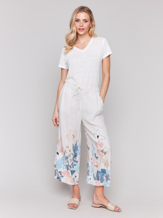 C5657BY Cropped Linen Pant