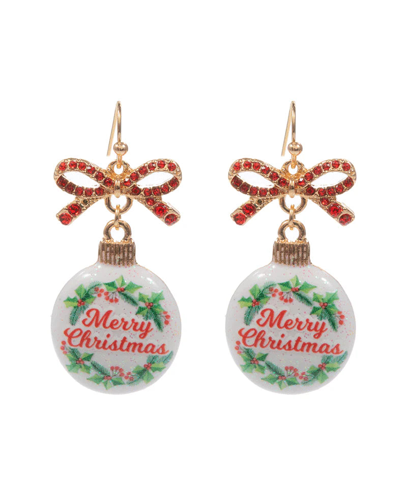 Merry Christmas Ornament Earrings