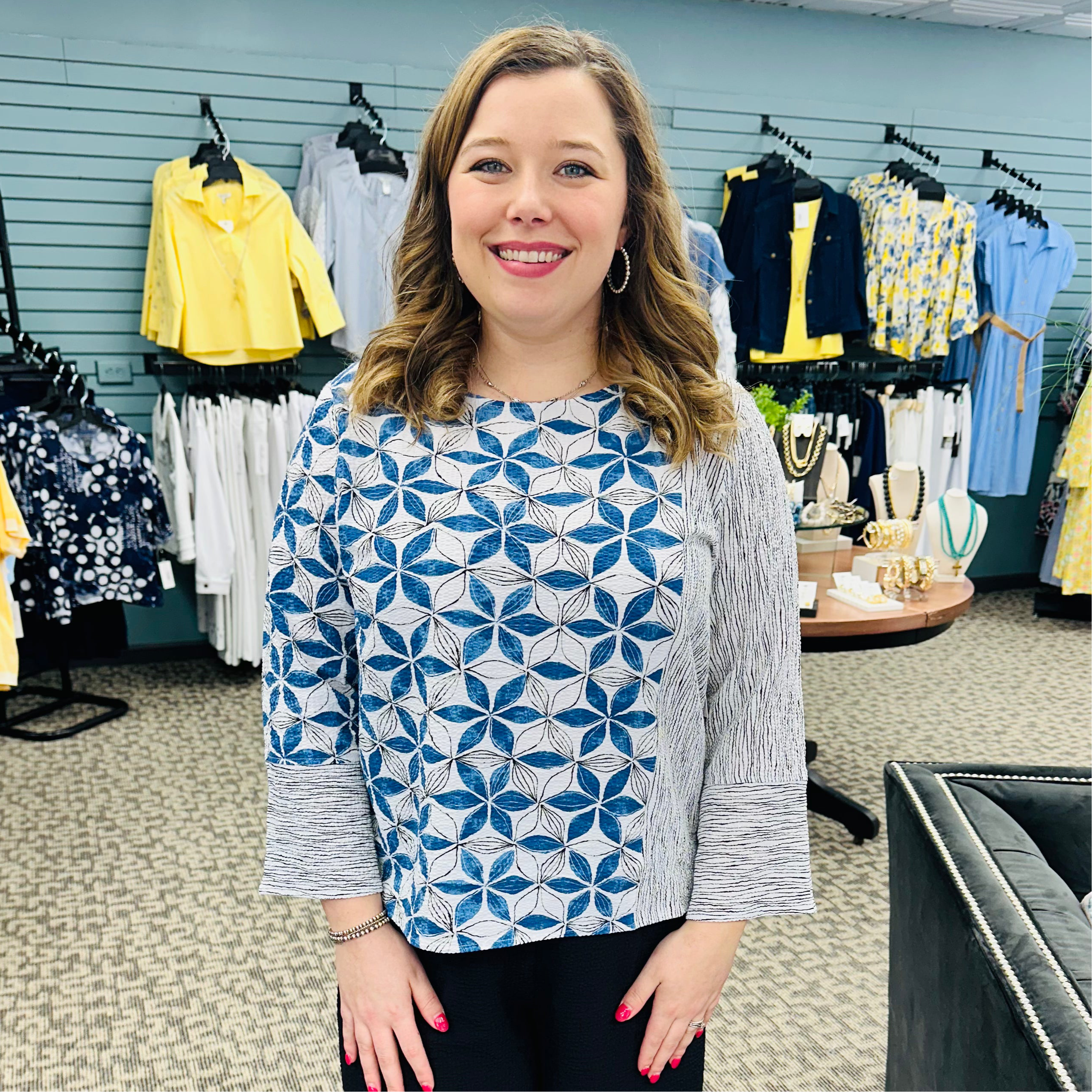 Crinkle Crepe Floral Mix Print Pullover