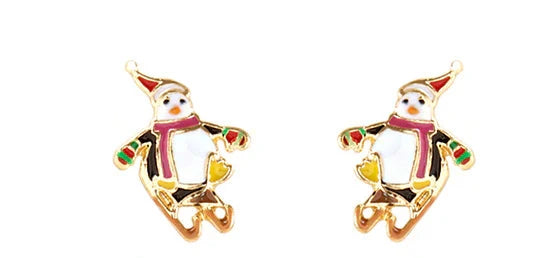 Skiing Penguin Earrings