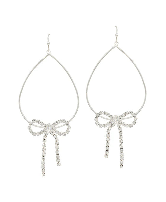 Teardrop Metal w/ Ribbon Earring