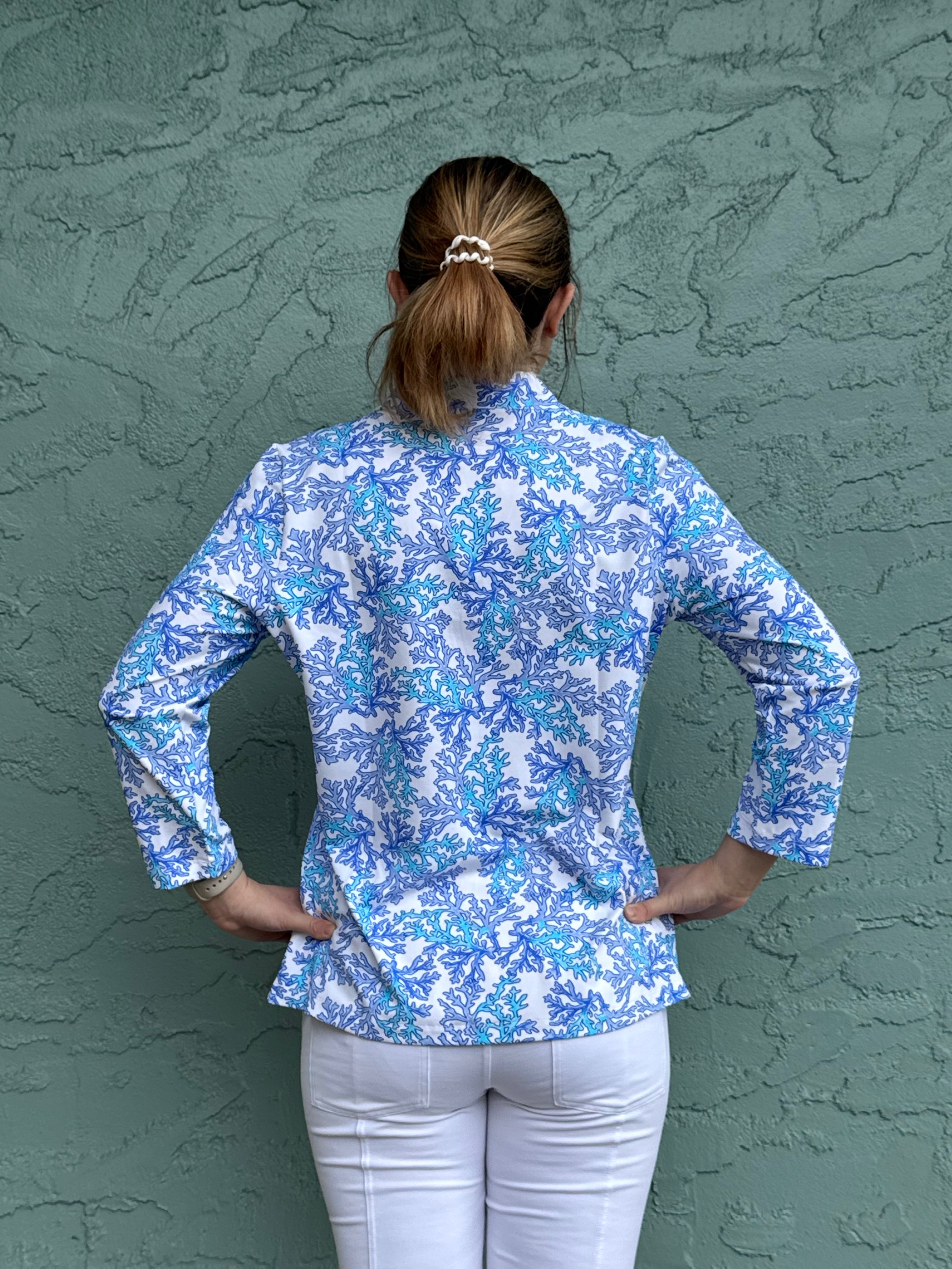 SPX5308P 3/4 Sleeve V-Neck with Collar