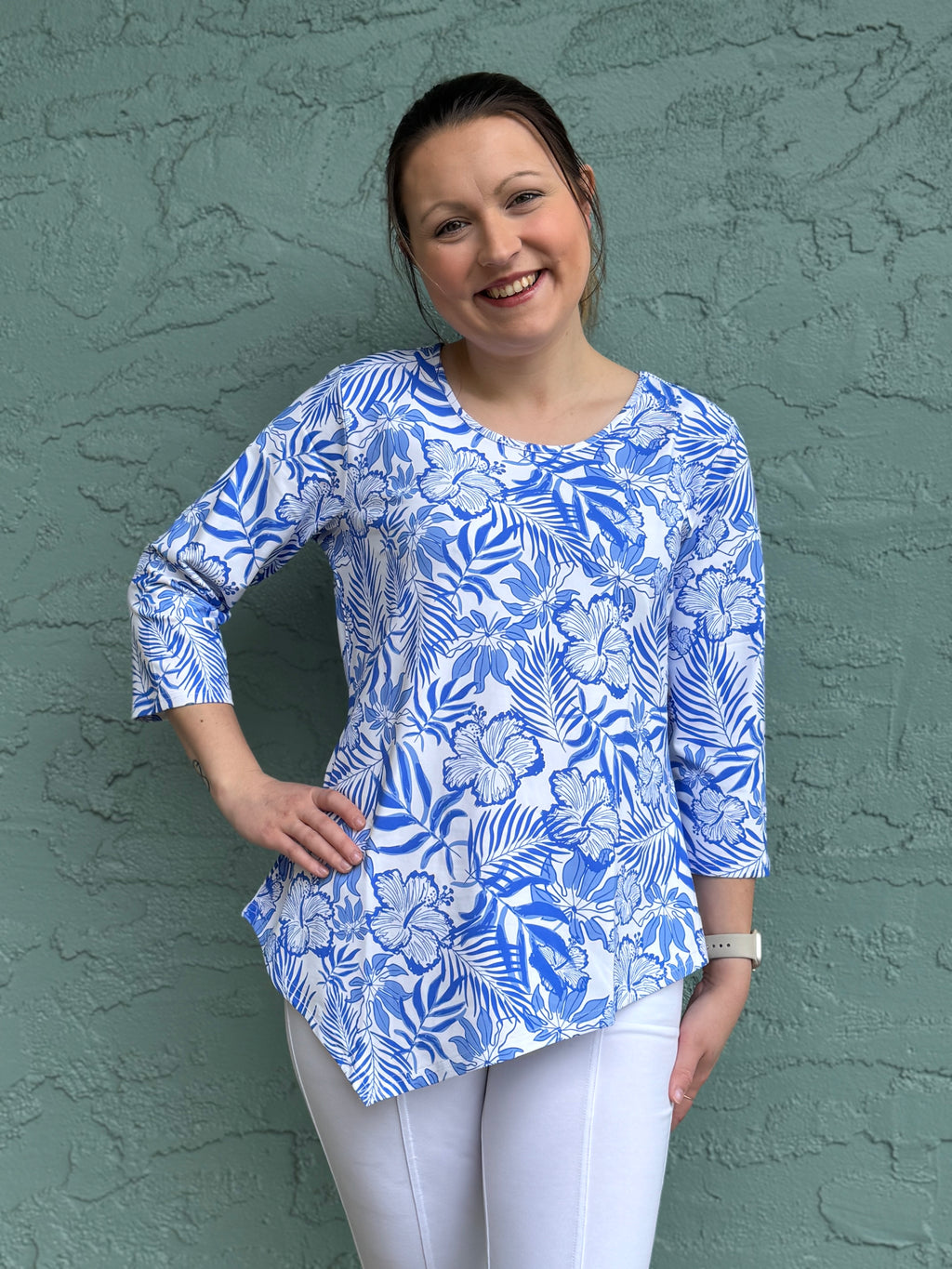 SPX0639P Asymmetrical Scoop Neck Top