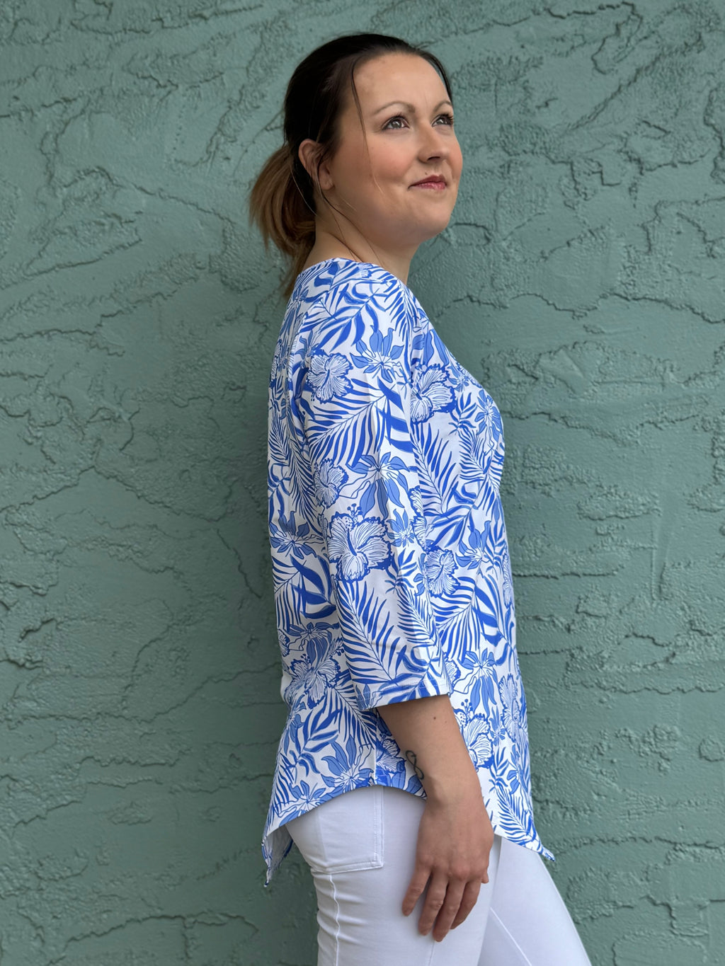 SPX0639P Asymmetrical Scoop Neck Top